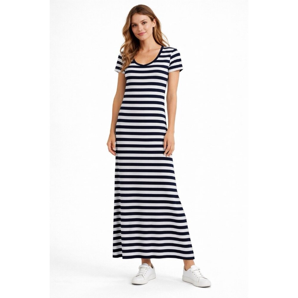 Polo by Ralph Lauren Navy and White Striped Maxi Dress